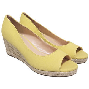 Bandolino Women Nuri Espadrille Wedge Heels Size US 8M Yellow Fabric